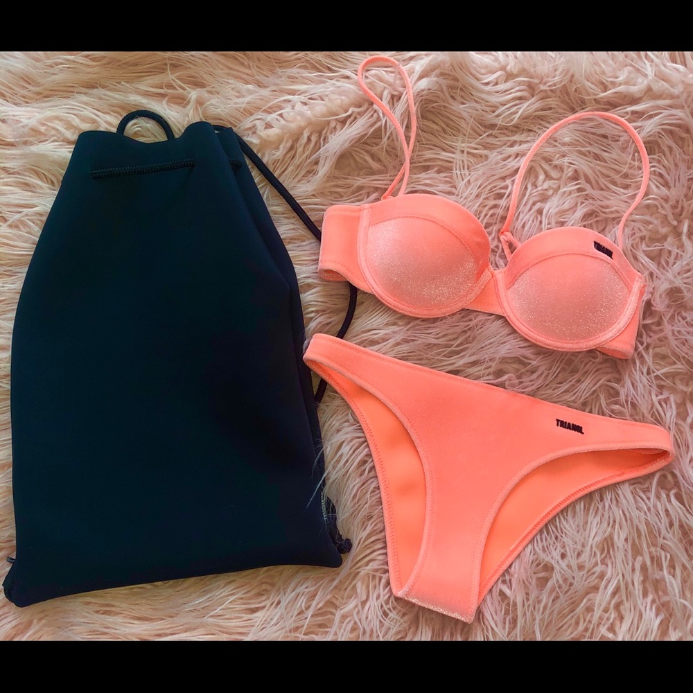 🤍SOLD DO NOT BUY 🤍Triangl velvet orange bikini